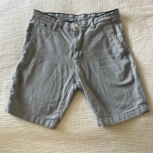 Zara Men's Blue Gray Chino Shorts 31” Waist 8” Inseam Shark Print Summer Spring